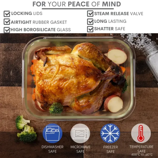 Two-pack 2260ml Large Glass Baking Dish