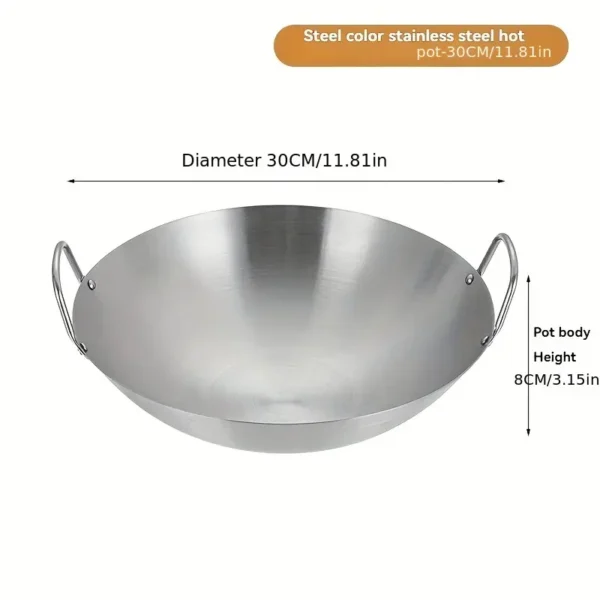 Large Stainless Steel Wok