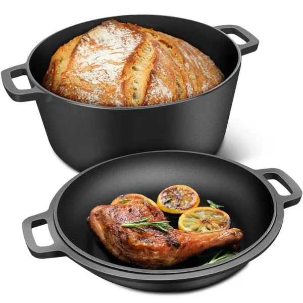 3e51ca69e2274ac1a4259ae051019624-goods Cast Iron 2-in-1 Multifunctional Cooking and Baking Dish Set