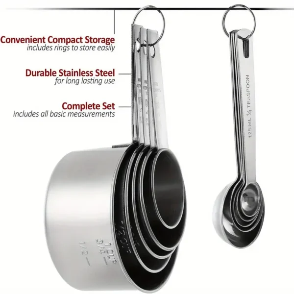 Rolled Edge Measuring Cups & Spoons Set