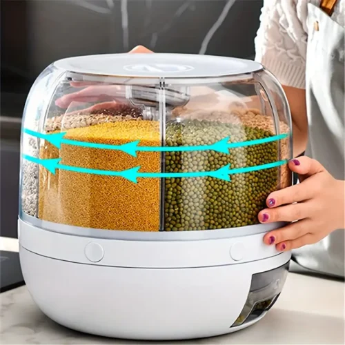 360-Degree Rotating Grain Storage Box