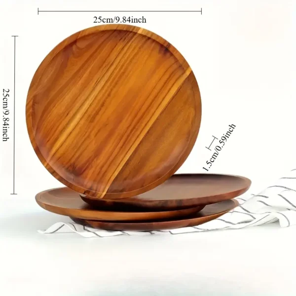 4pcs Wooden Plates