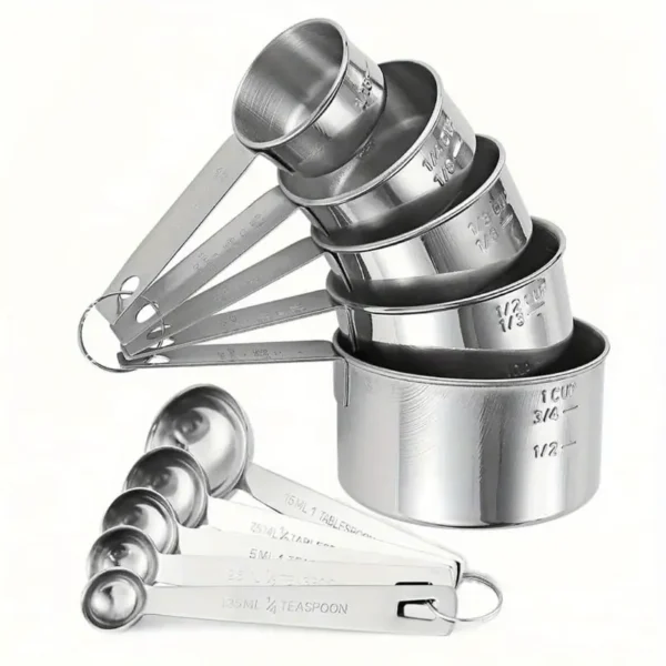 Rolled Edge Measuring Cups & Spoons Set