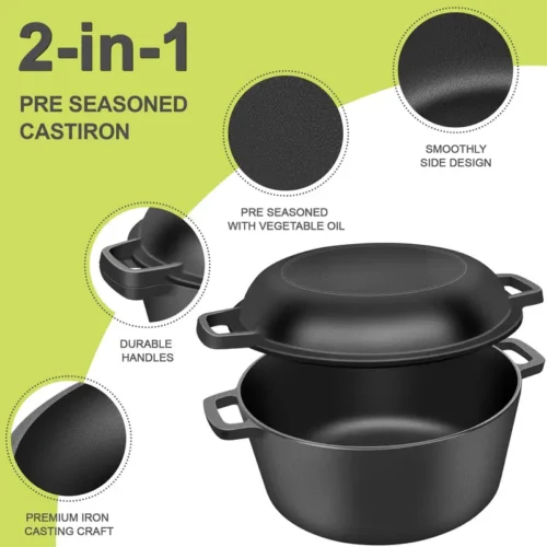 b25fa24b89674e13b1c9b3d79d42093e-goods Cast Iron 2-in-1 Multifunctional Cooking and Baking Dish Set