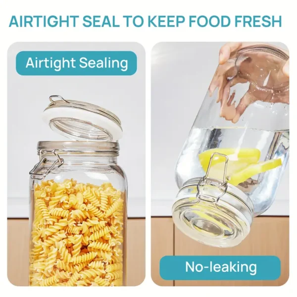 Airtight Glass Canister Set of 3 with Lids